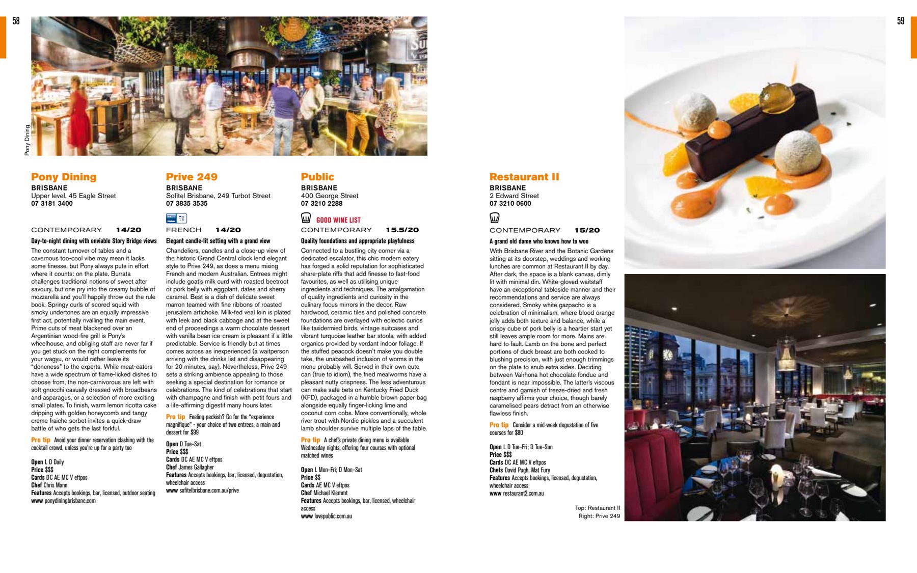 Good Food Guide writing sample, open spread